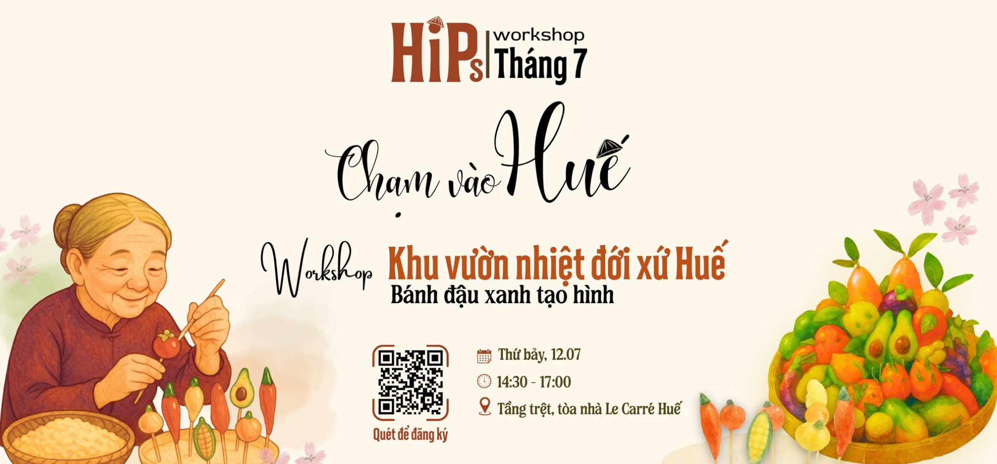 Workshop “Hue's Tropical Garden” – Hands-on with the art of shaping mung bean cakes